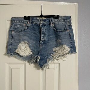Free People Distressed Denim Shorts